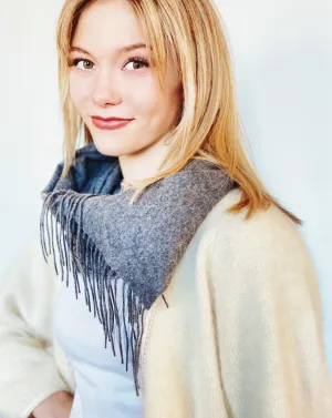 Soft and Cozy Grey Cashmere Scarf