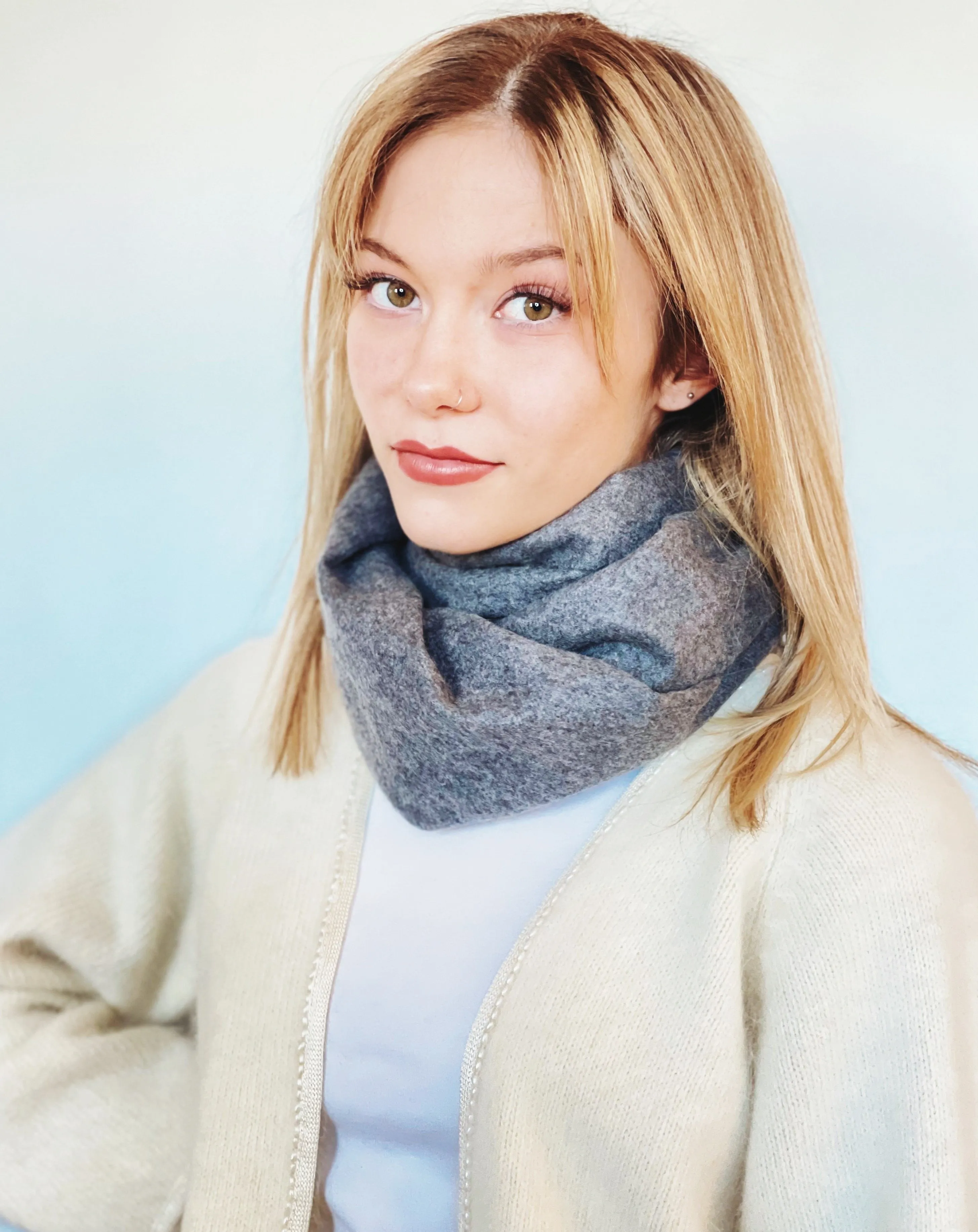 Soft and Cozy Grey Cashmere Scarf