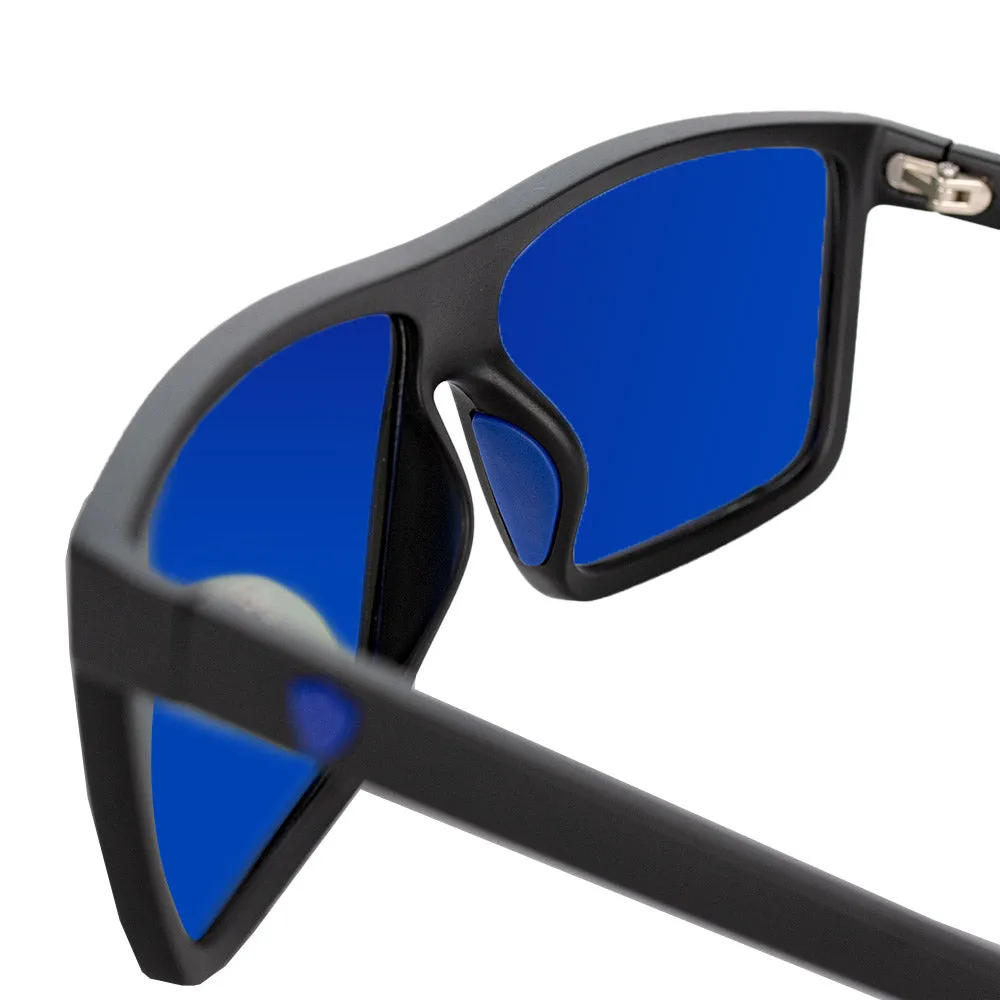 Sport Sunglasses | Matte Black | Blue Mirror