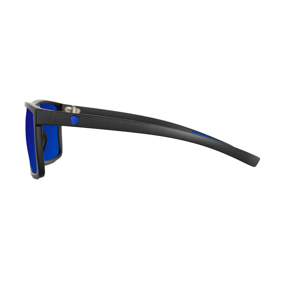 Sport Sunglasses | Matte Black | Blue Mirror