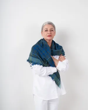 square wool scarf - japan blue