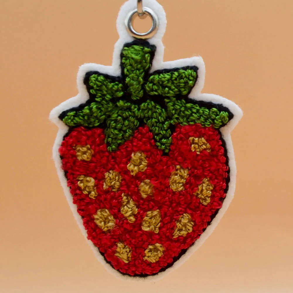 Strawberry Embroidered Earrings