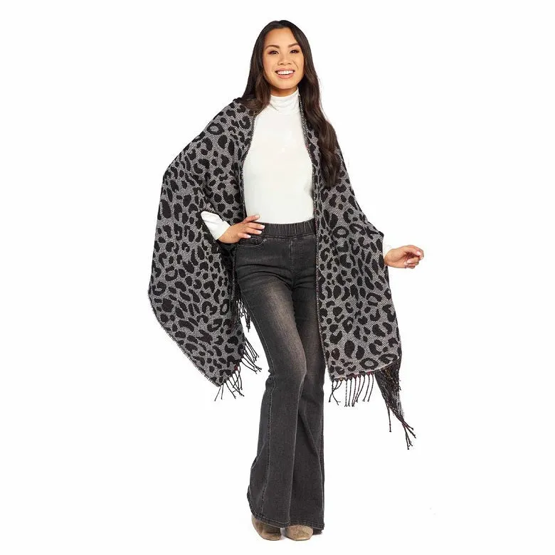 Tartan Leopard Reversible Scarf Wrap