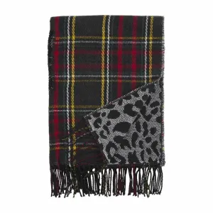 Tartan Leopard Reversible Scarf Wrap