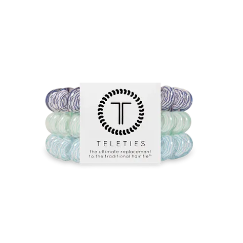 Teleties Hair Tie - Large Band Pack of 3 - Totally Turquoise