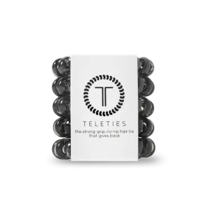 Teleties Hair Tie - Tiny Band Pack of 5 - Jet Black