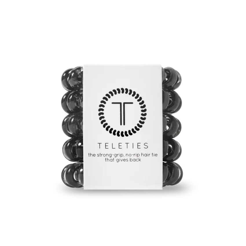 Teleties Hair Tie - Tiny Band Pack of 5 - Jet Black