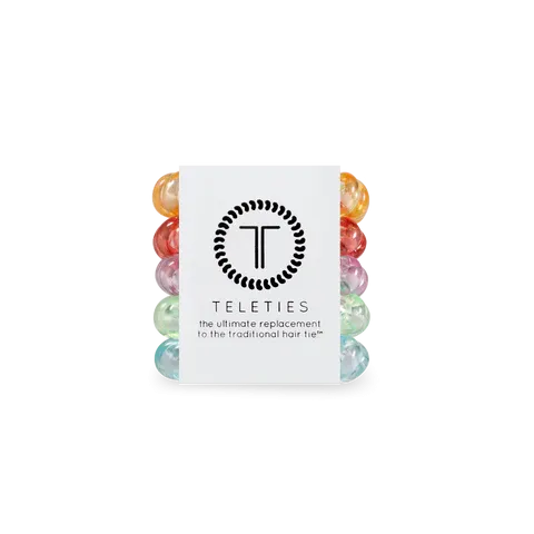 Teleties Hair Tie - Tiny Band Pack of 5 - Technicolor Dreams