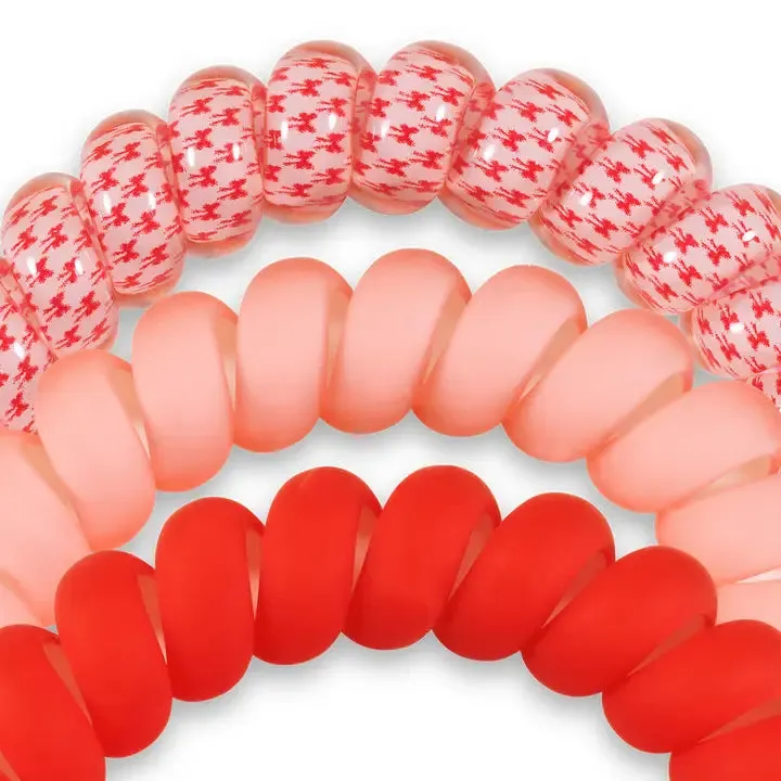 Teleties Talk To The Bow Large Hair Ties Pink/Red