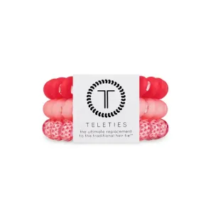 Teleties Talk To The Bow Large Hair Ties Pink/Red