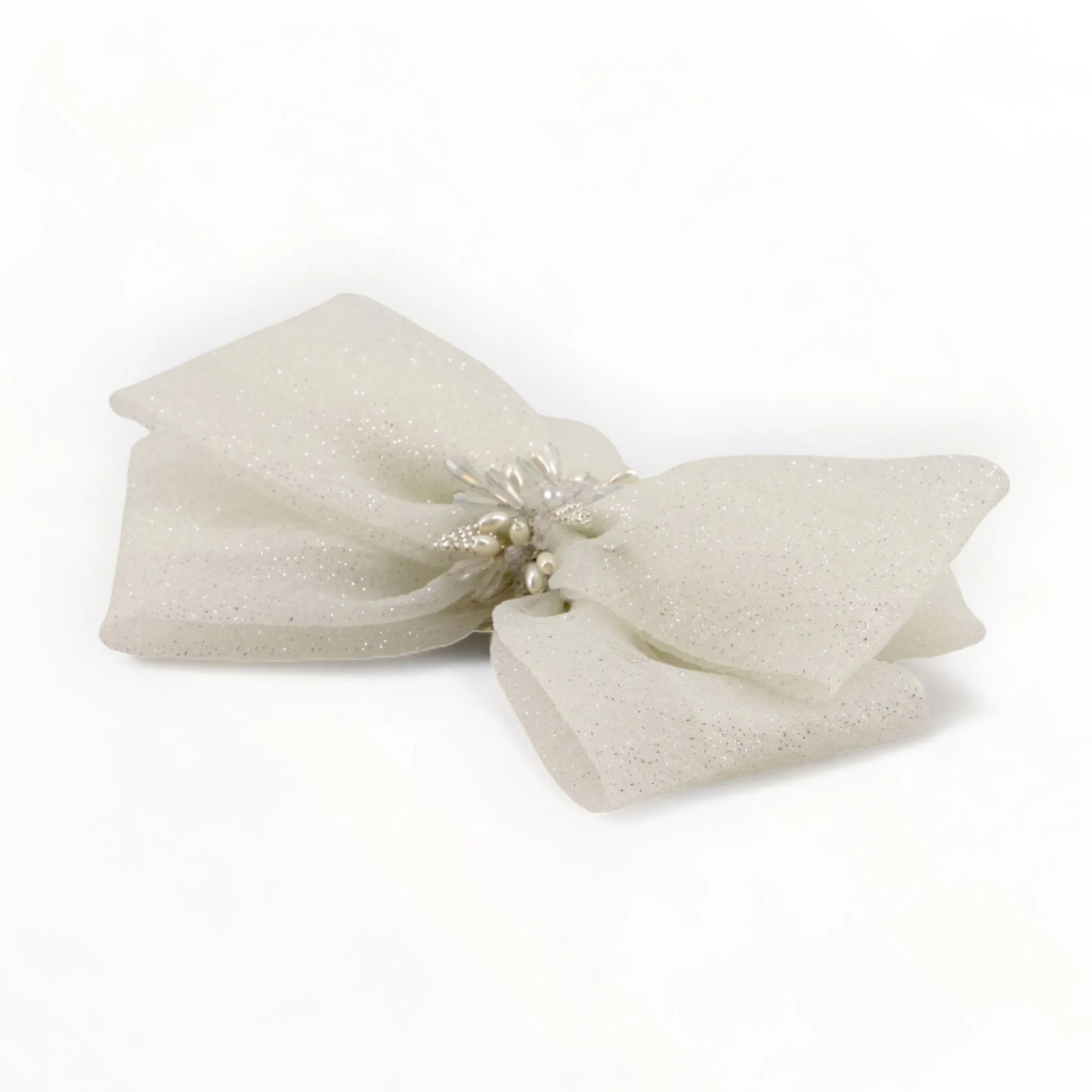 The Galena Silver Girls Bow Hair Clip