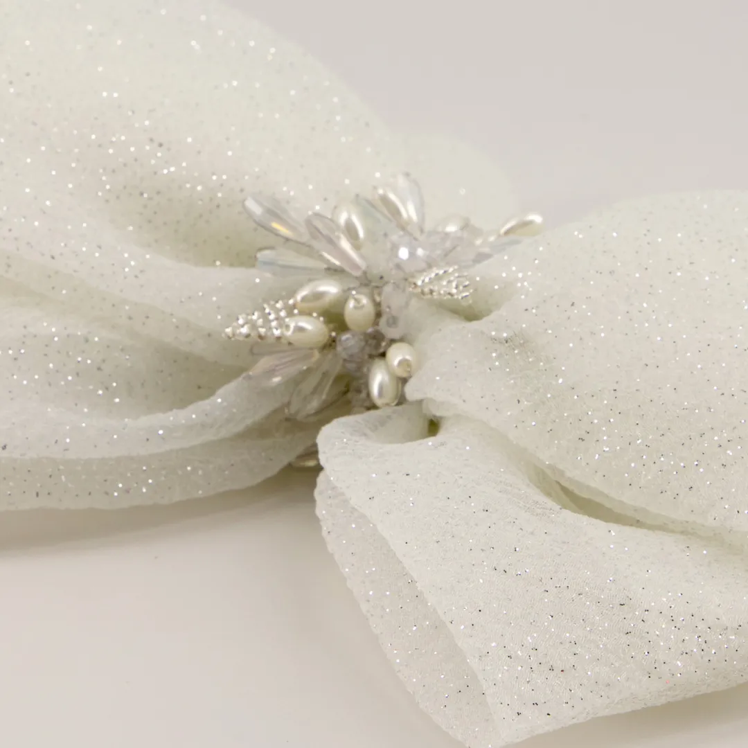 The Galena Silver Girls Bow Hair Clip