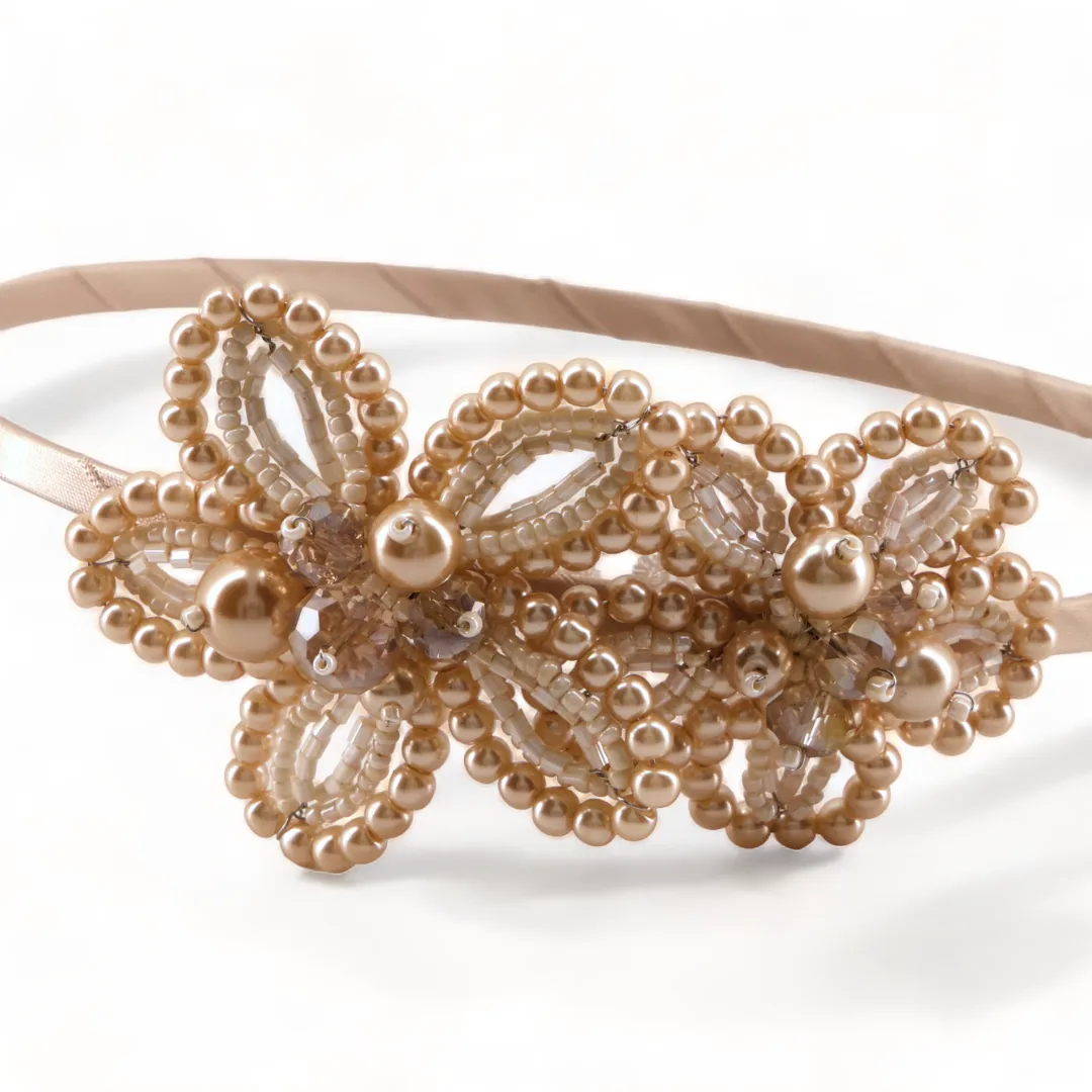 The Garden Party Kids Blush Pearl & Crystal Headband
