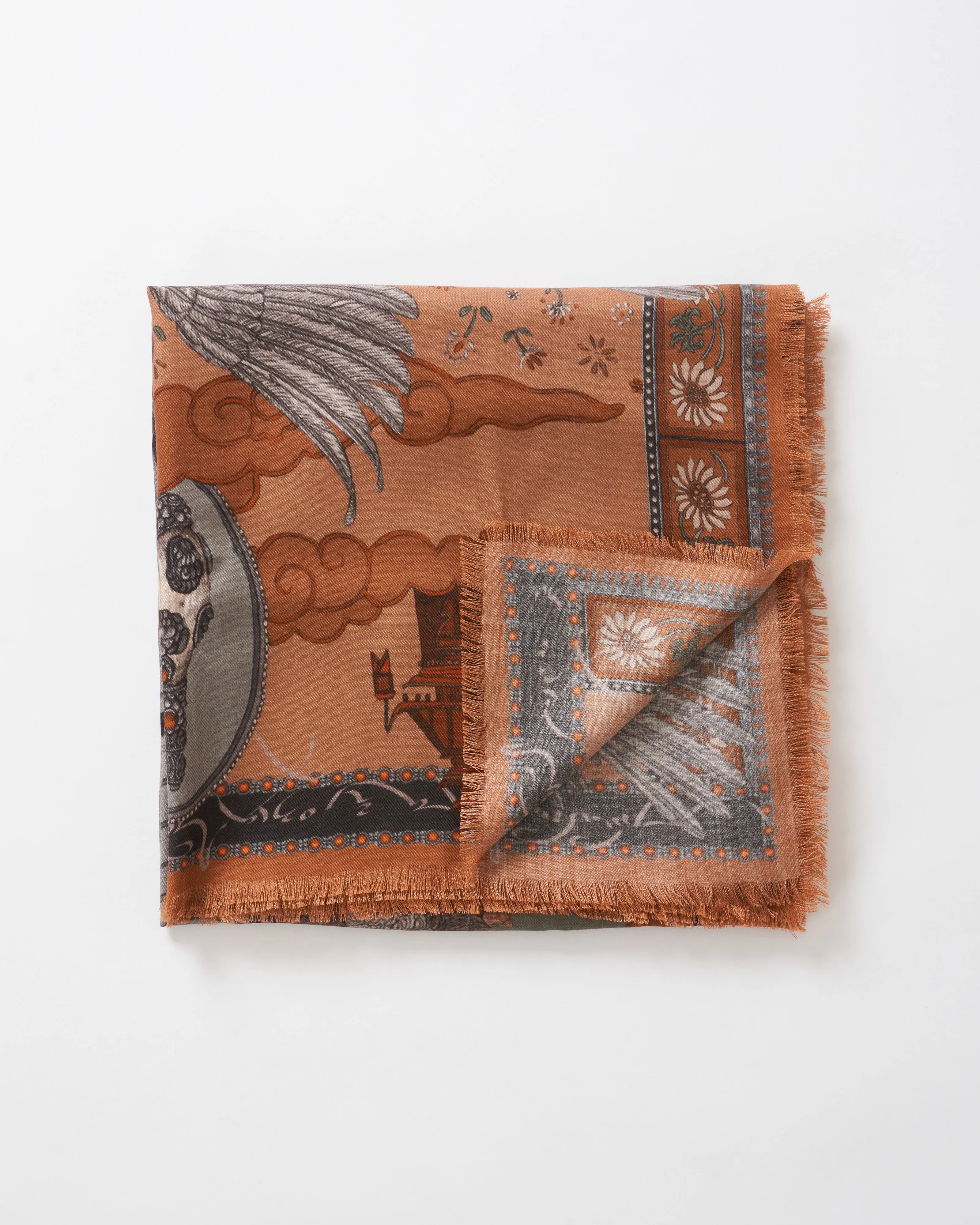 the song deer wool/silk square scarf