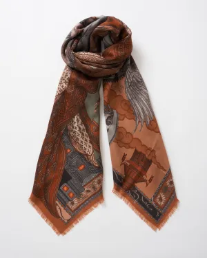 the song deer wool/silk square scarf