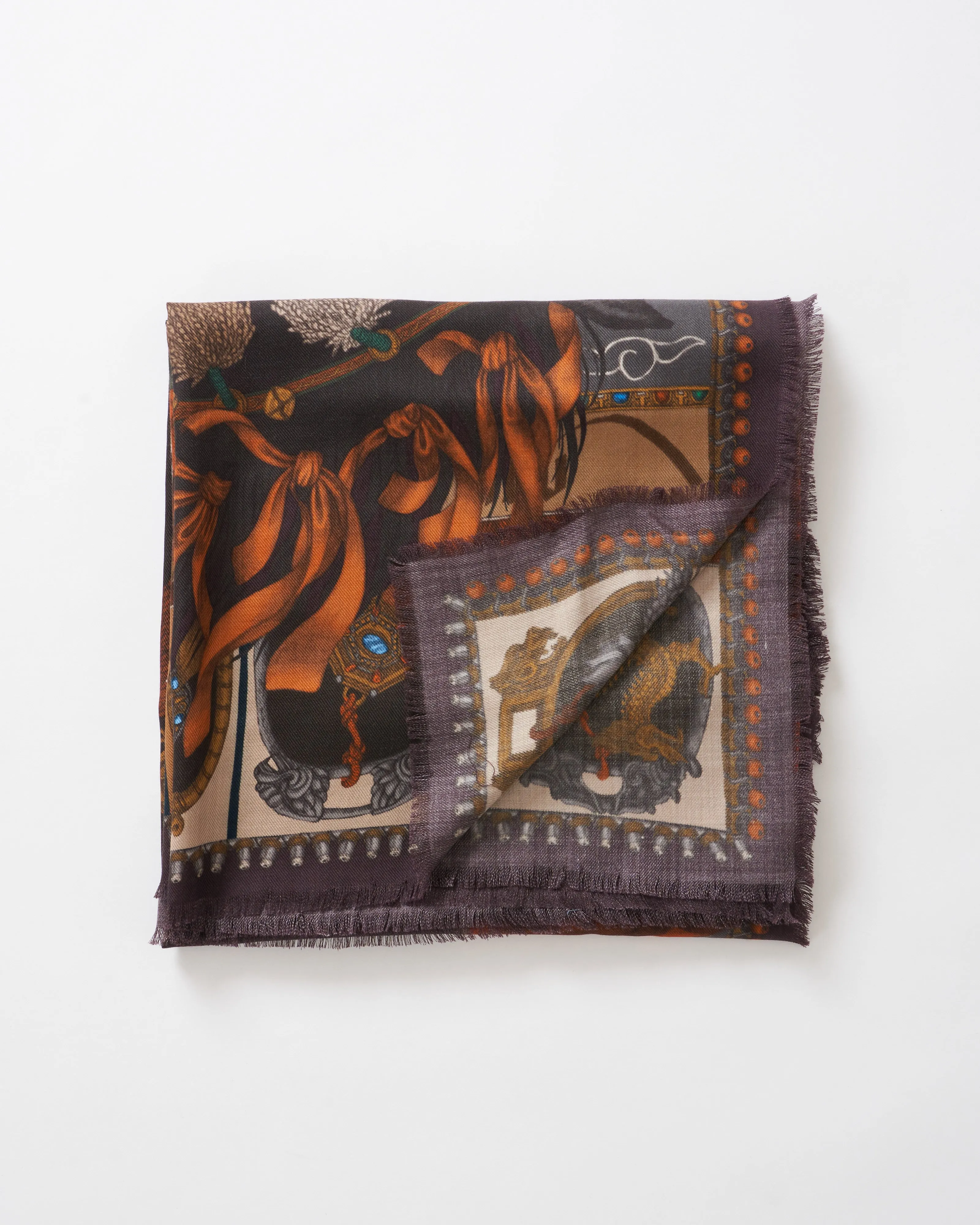 the wind horse wool/silk square scarf