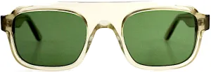 Thierry Lasry Paris. NEW. NWOT. Square Fatality Clear Translucent Acetate Sunglasses Green Lenses
