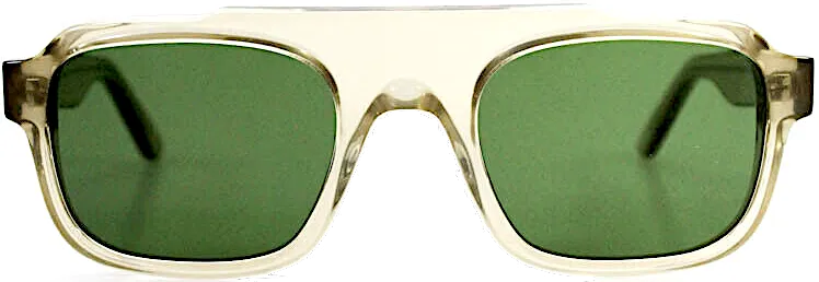 Thierry Lasry Paris. NEW. NWOT. Square Fatality Clear Translucent Acetate Sunglasses Green Lenses