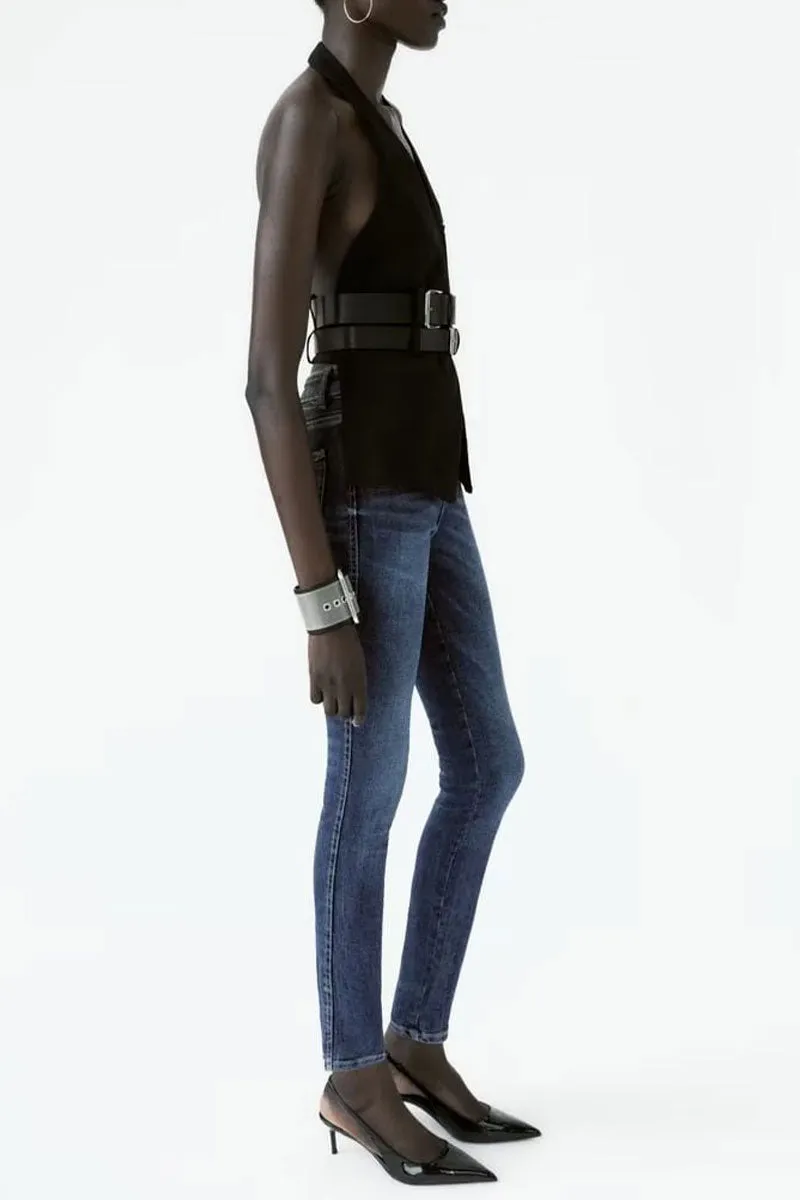 TJ0242 Belted Halter Vest