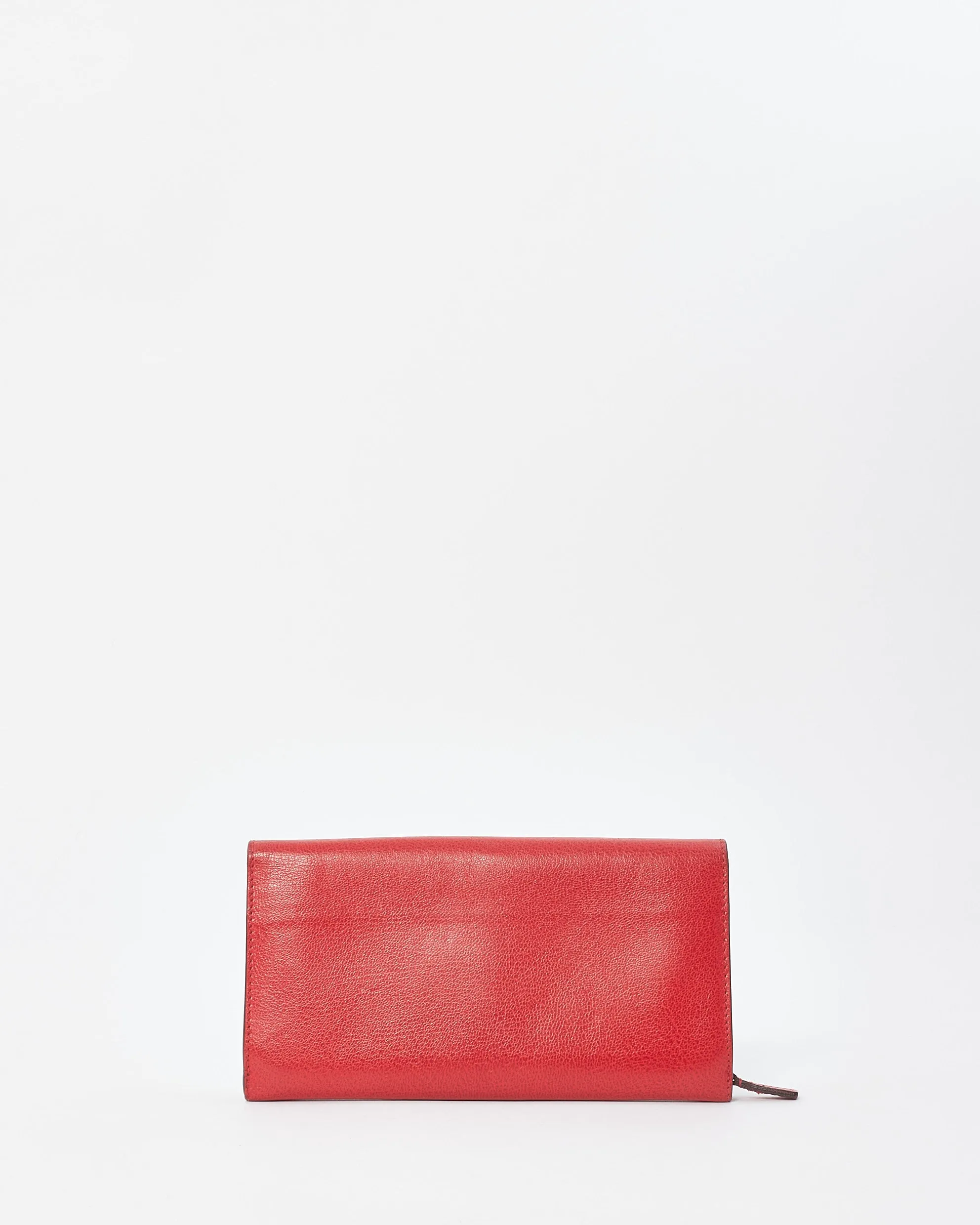 Tom Ford Red Leather Turnlock Natalia Continental Wallet