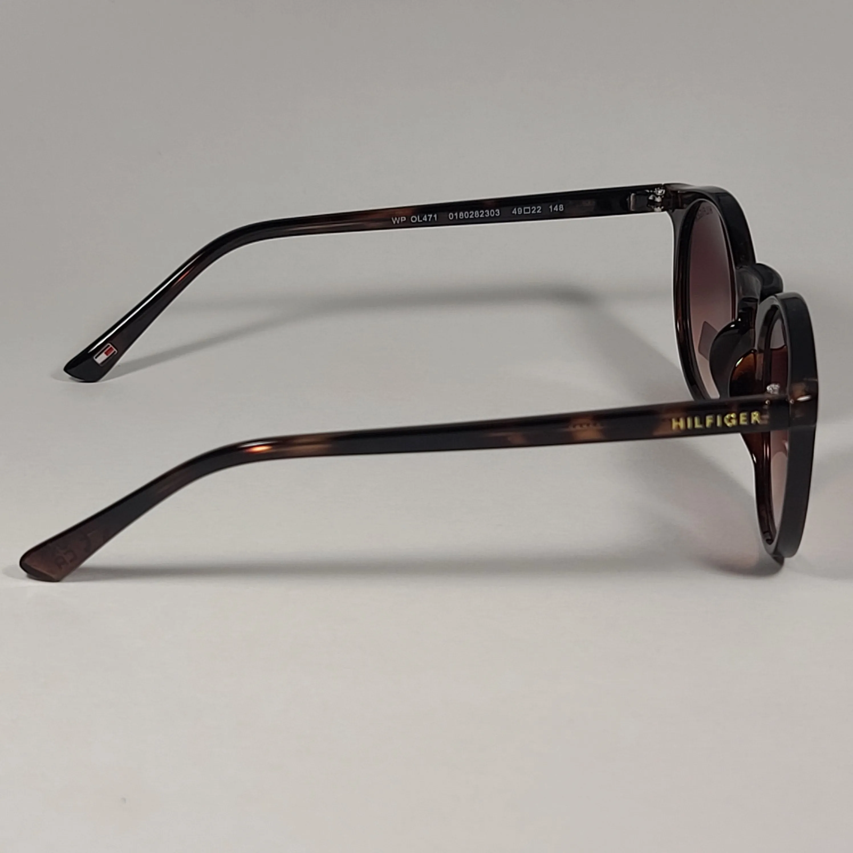 Tommy Hilfiger Stormi Round Keyhole Sunglasses Brown Tortoise Frame Brown Gradient Lens STORMI WP OL471