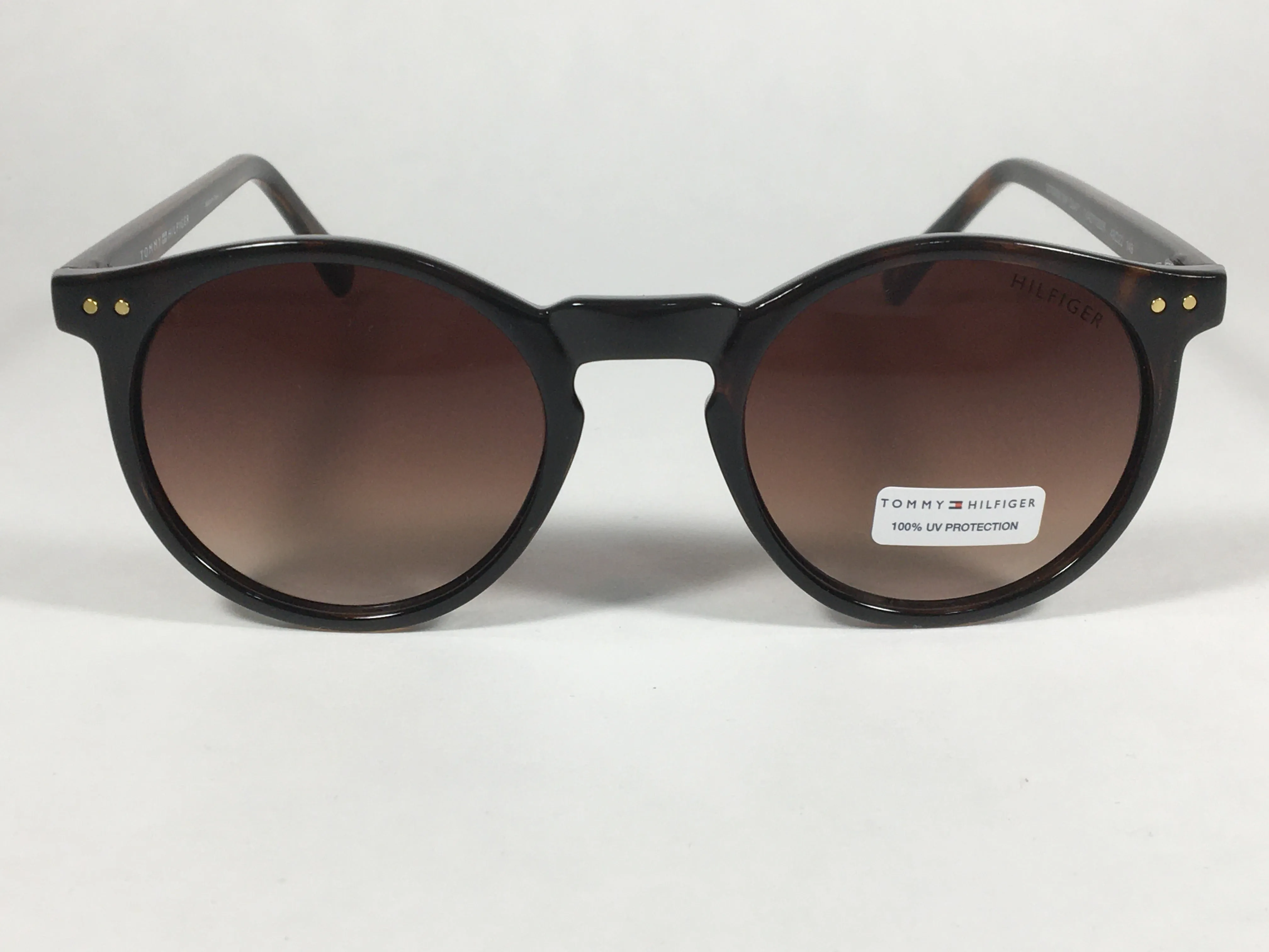 Tommy Hilfiger Stormi Round Keyhole Sunglasses Brown Tortoise Frame Brown Gradient Lens STORMI WP OL471