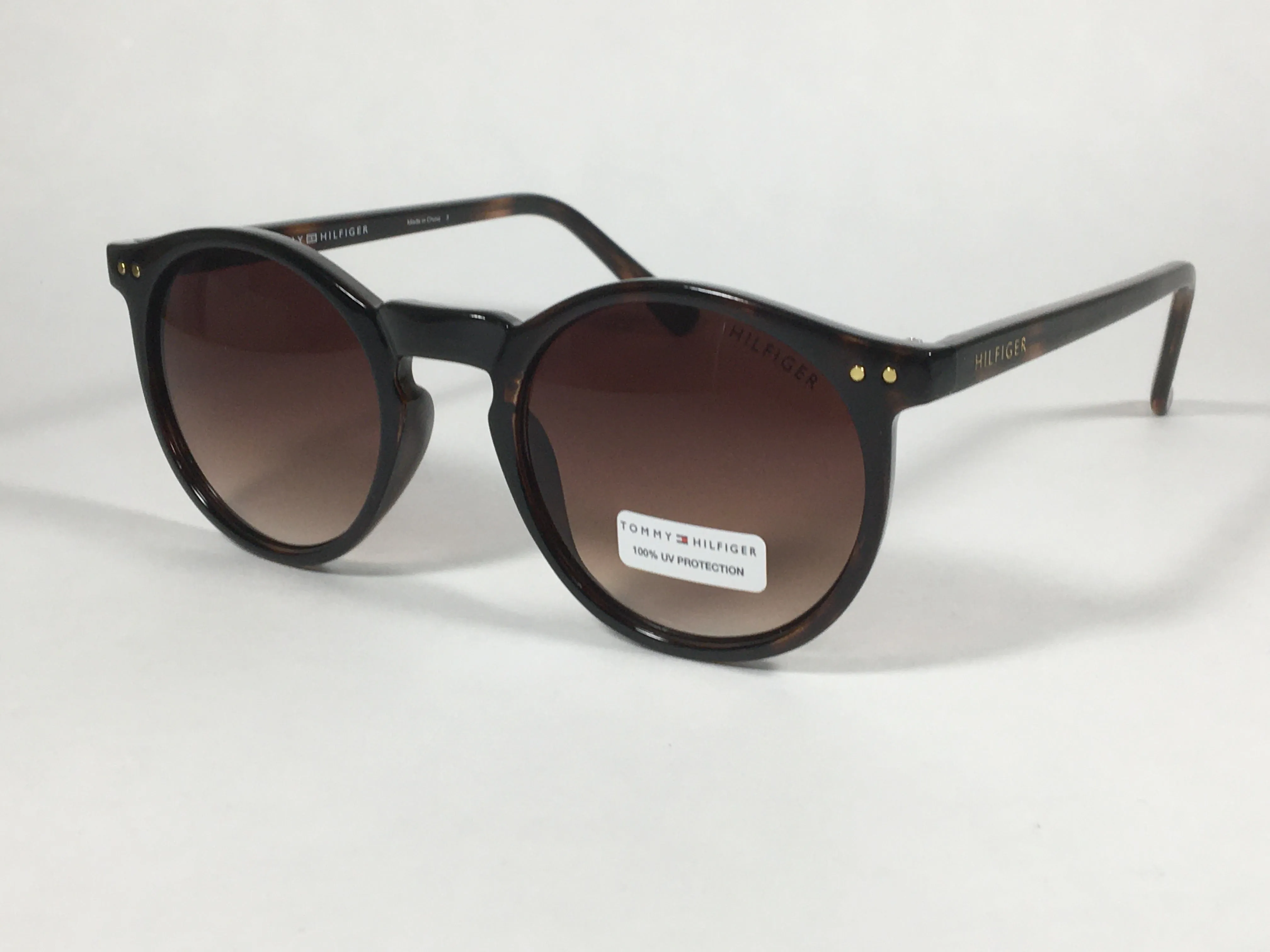 Tommy Hilfiger Stormi Round Keyhole Sunglasses Brown Tortoise Frame Brown Gradient Lens STORMI WP OL471