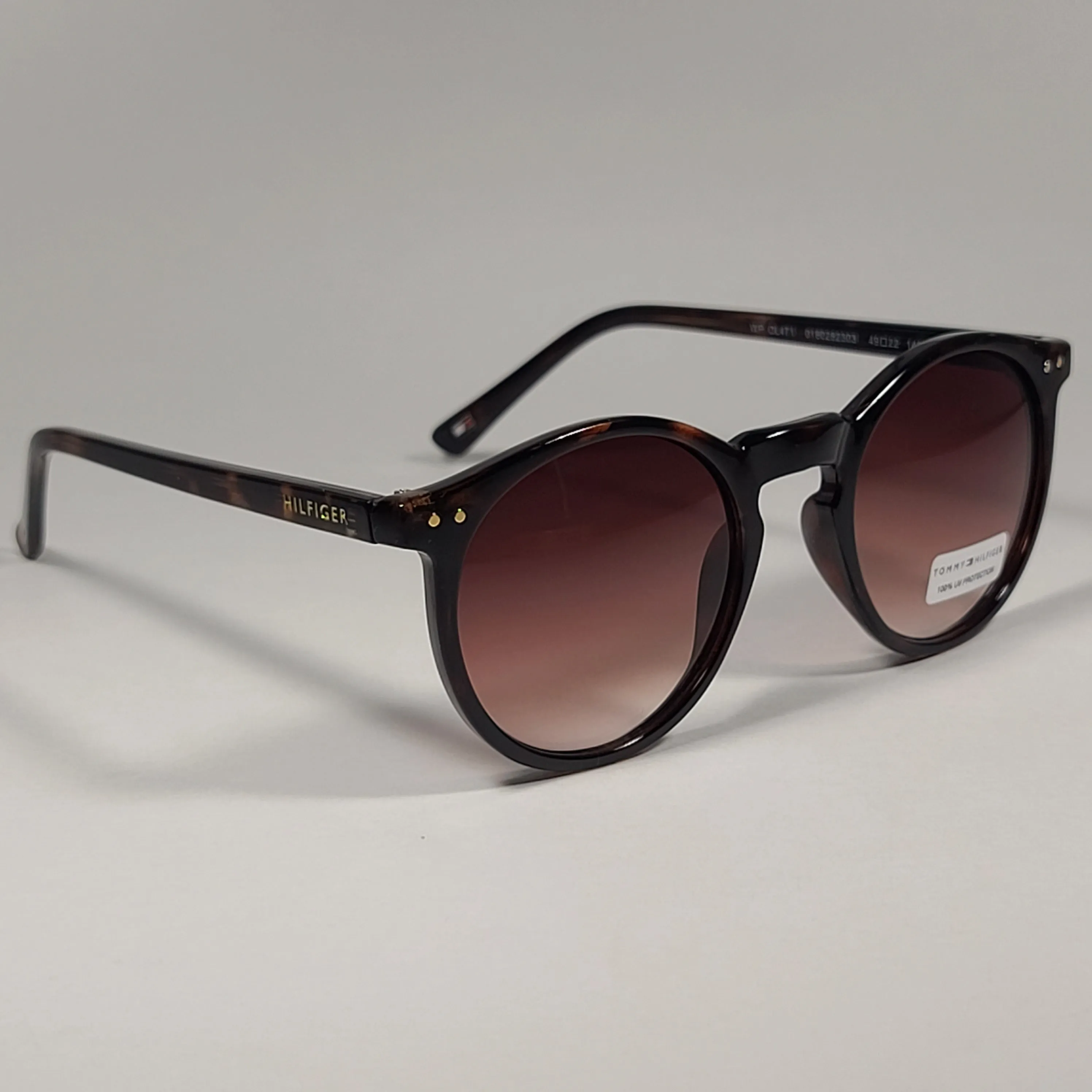 Tommy Hilfiger Stormi Round Keyhole Sunglasses Brown Tortoise Frame Brown Gradient Lens STORMI WP OL471