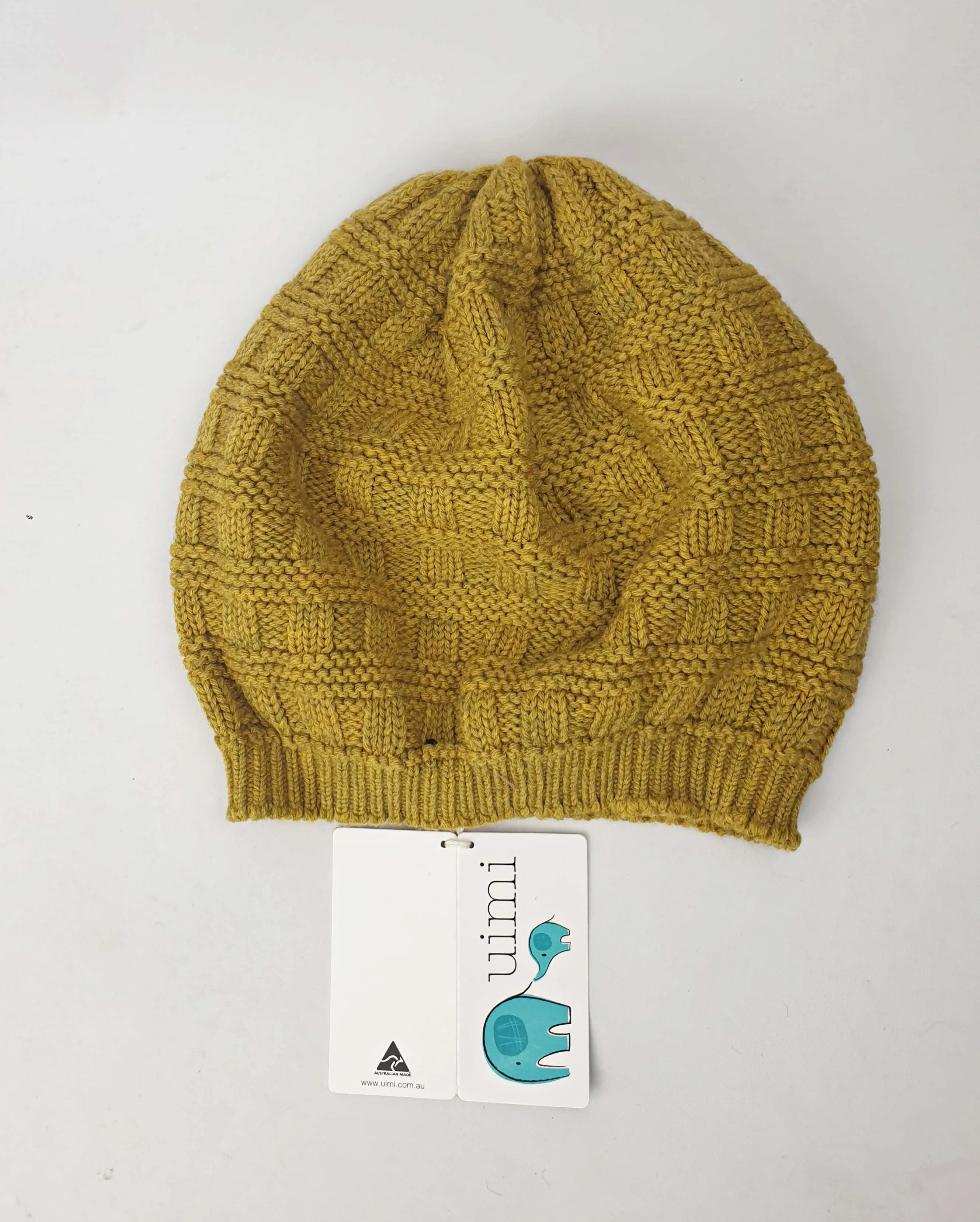 Uimi mustard wool knit beanie