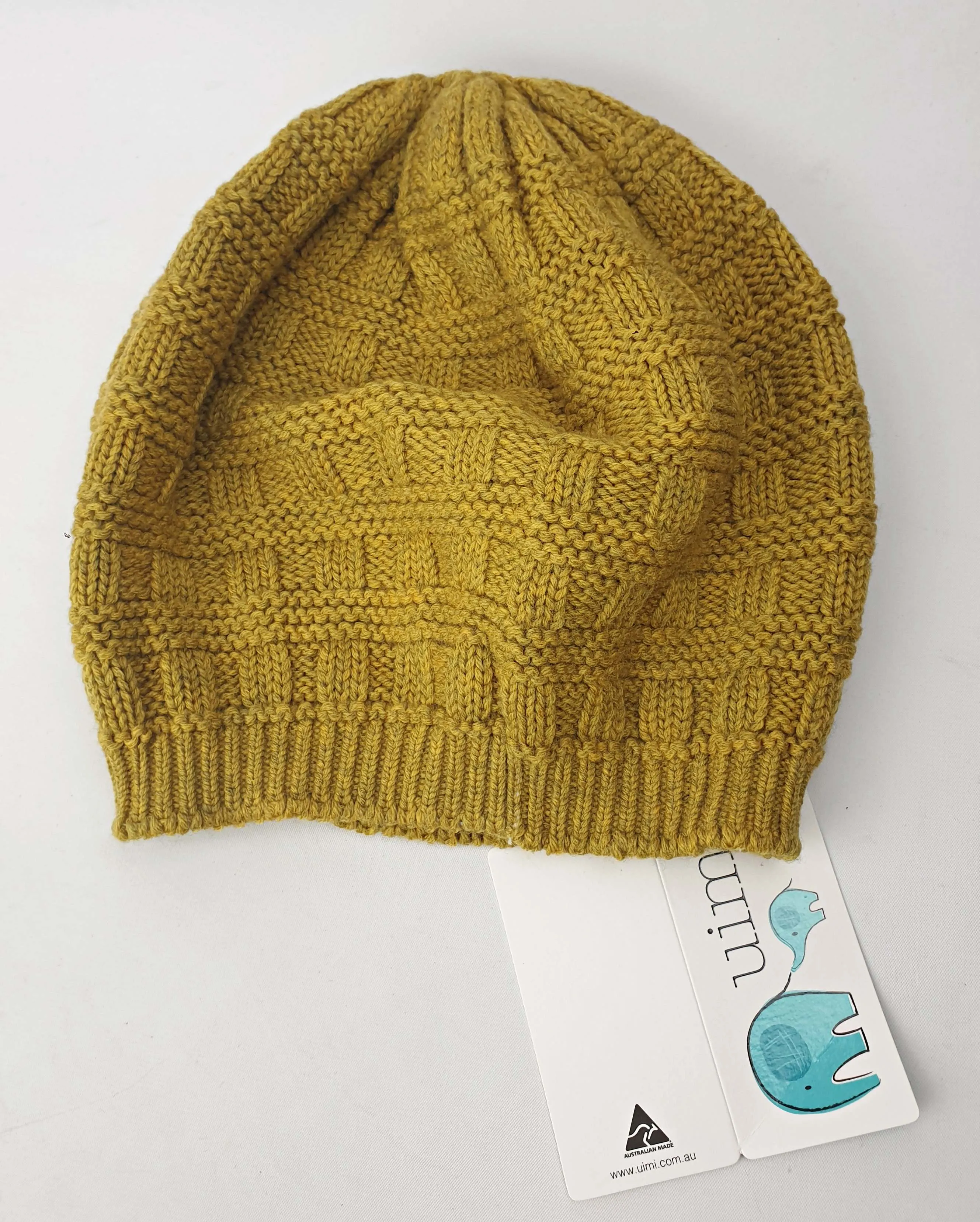 Uimi mustard wool knit beanie