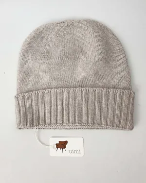 Uimi natural coloured 100% merino wool knit beanie