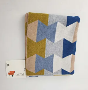 Uimi wide hexagon print 100% merino wool scarf/shawl