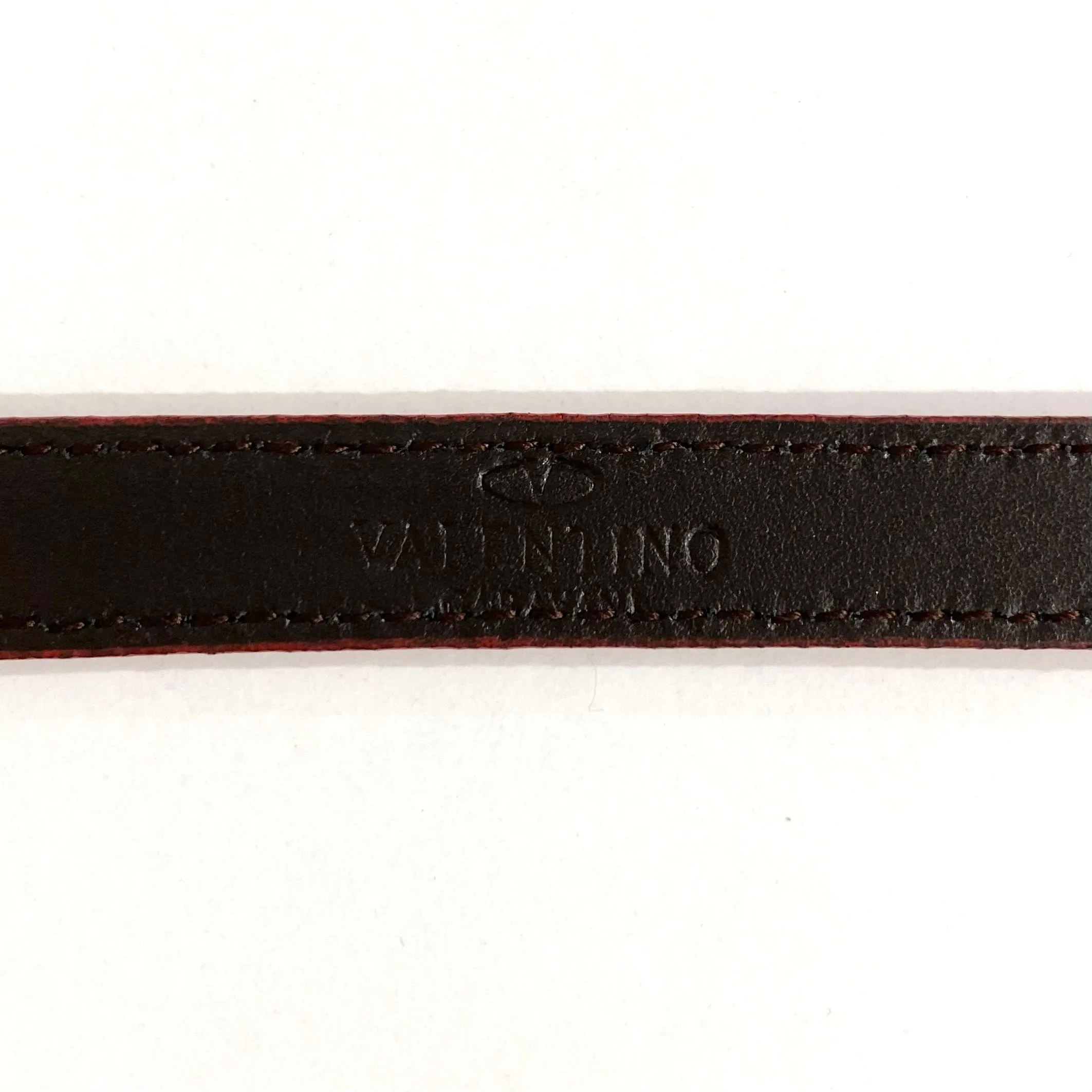 Valentino Crystal V Logo Pink Snakeskin Belt