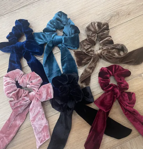 VELVET BOW HAIRTIE // 6 COLORS