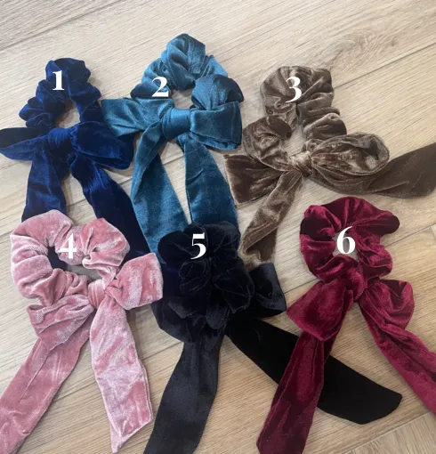 VELVET BOW HAIRTIE // 6 COLORS