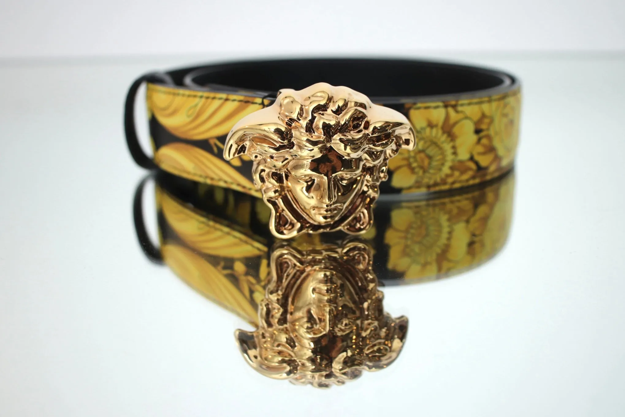 Versace Leather Baroque Belt