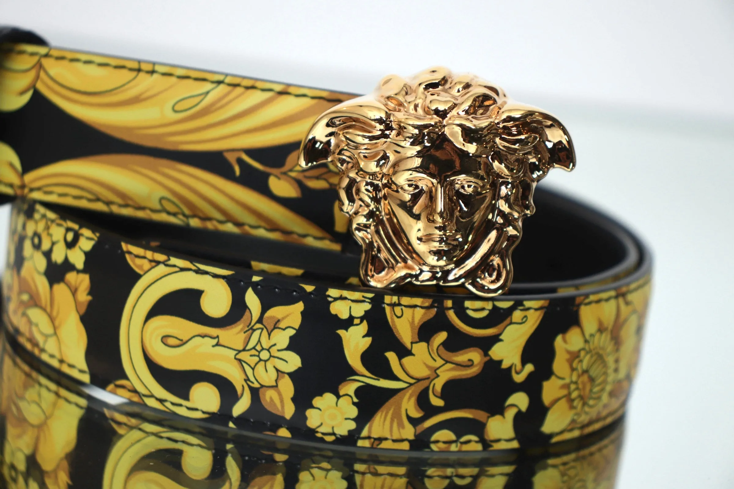Versace Leather Baroque Belt