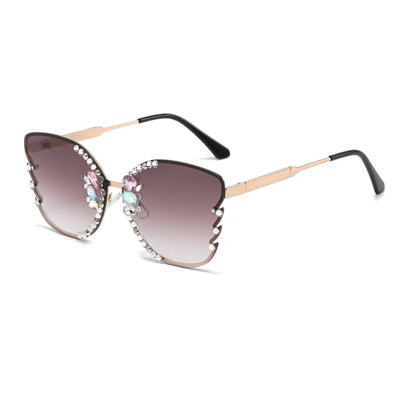 Vintage Gradient Fashion Eyewear Butterfly Sunglasses
