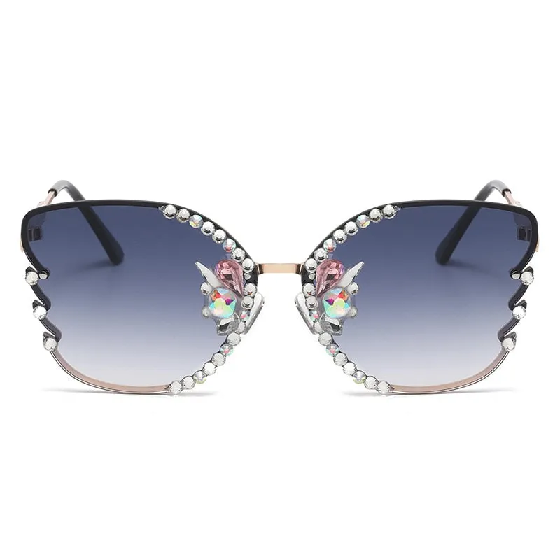 Vintage Gradient Fashion Eyewear Butterfly Sunglasses
