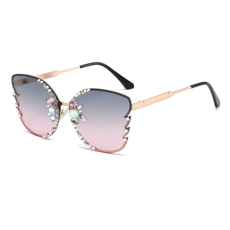Vintage Gradient Fashion Eyewear Butterfly Sunglasses