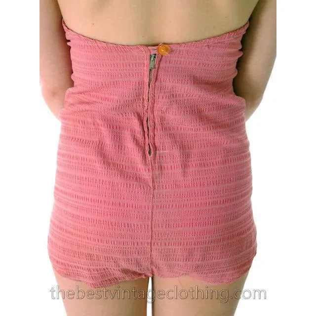 Vintage One Piece Swim Suit Bathing Suit Rose 1940s 34 Bust