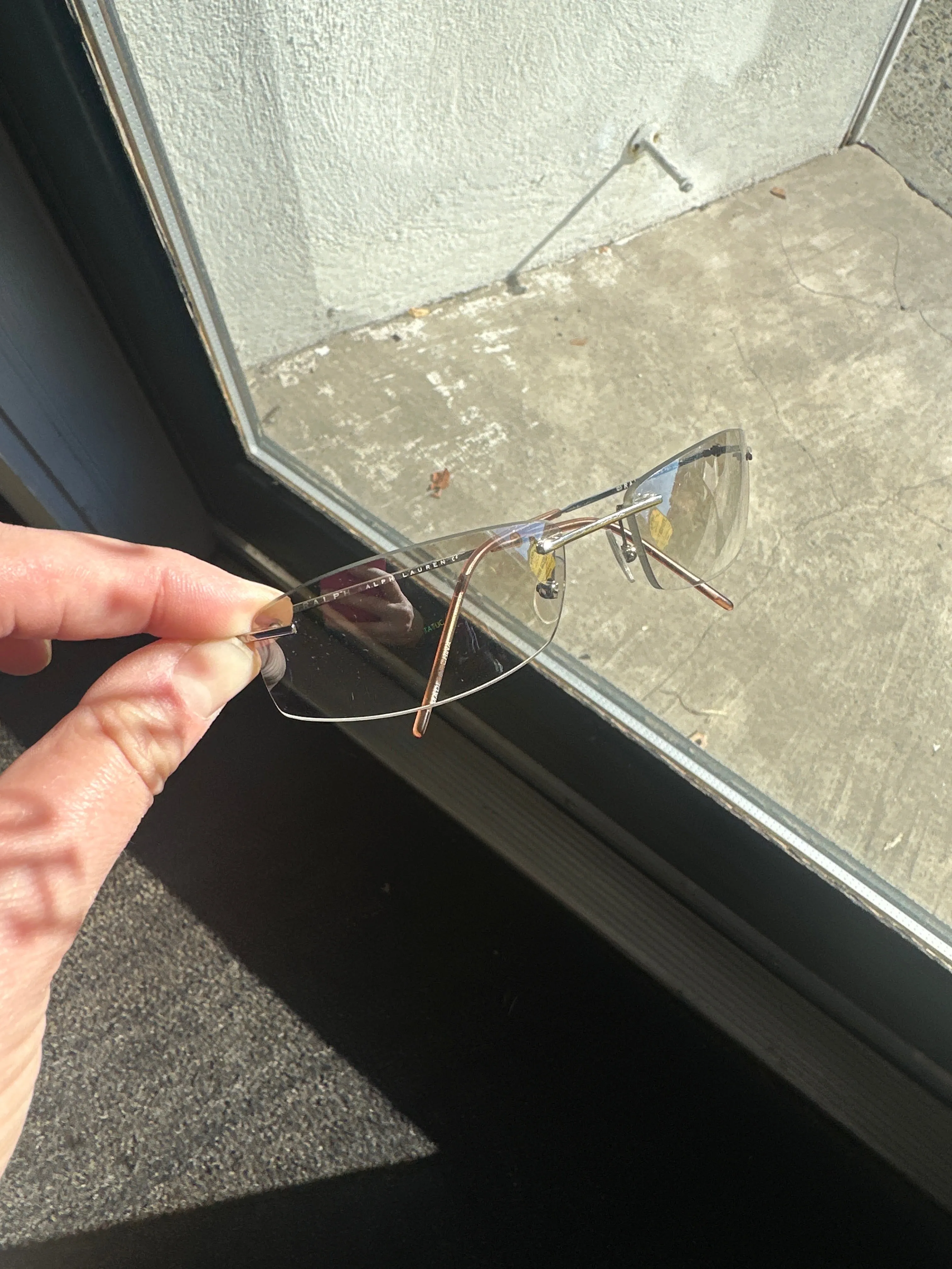 Vintage: Ralph by Ralph Lauren Slim Rimless Rectangle Sunnies Silver Hardware