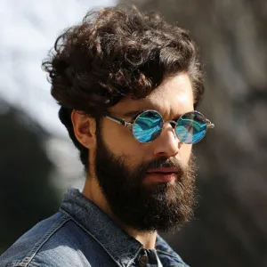 Vintage Retro Polarized Round Steampunk Sunglasses -Unique and Classy