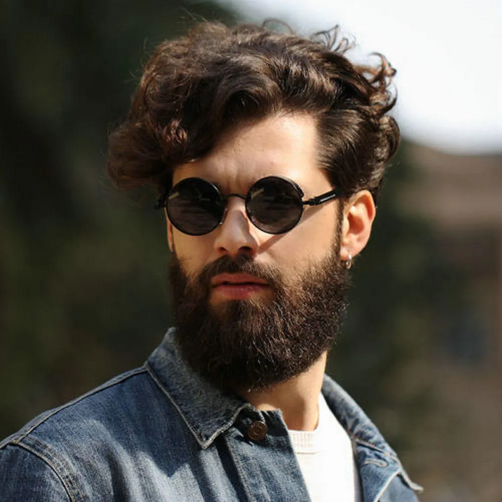 Vintage Retro Polarized Round Steampunk Sunglasses -Unique and Classy