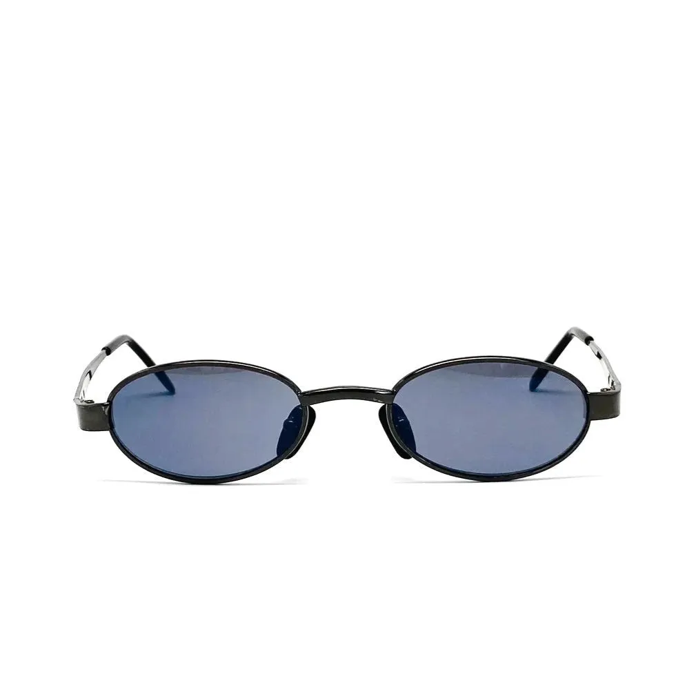 Vintage Small Size 1998 Narrow Oval Sunglasses - Black