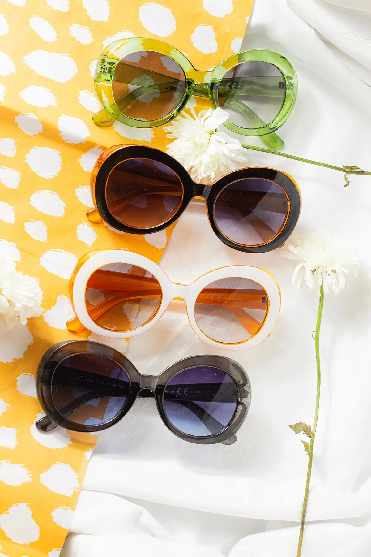 Weighted Oversize Chunky Circle Sunglasses
