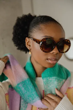 Weighted Oversize Chunky Circle Sunglasses