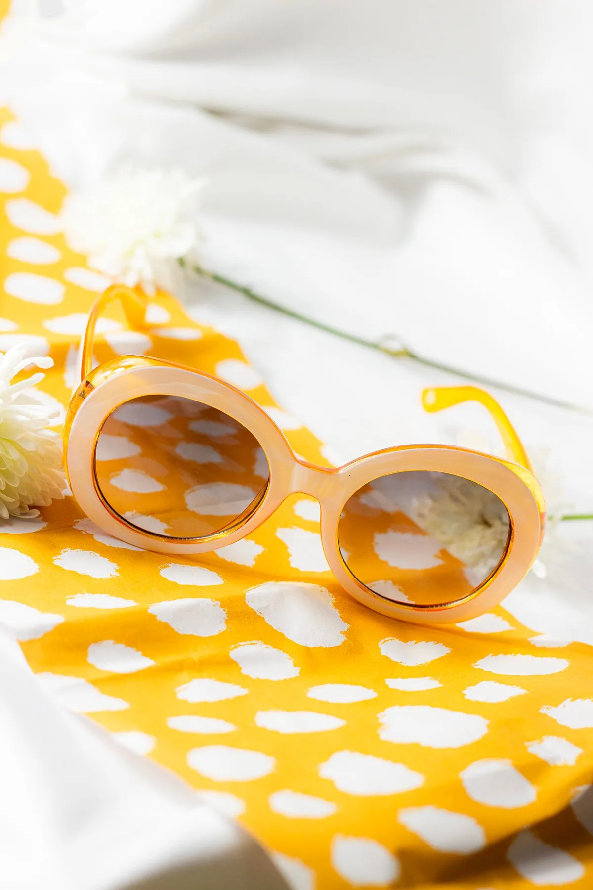 Weighted Oversize Chunky Circle Sunglasses