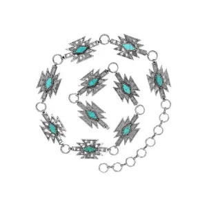 Western concho style anzac gemstone chain belt