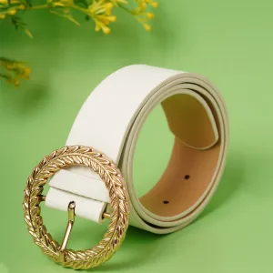 Wheat Buckle White Belt